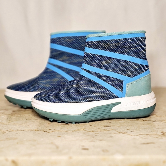 Lands' End Girls Blue Lightweight Mesh Slip-on Boots Youth Size 1 - Picture 4 of 8